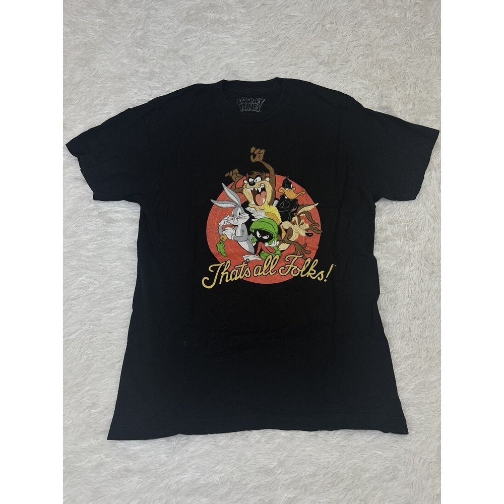 LOONEY TUNES Big Kid’s Graphic‎ Logo Tee Black Short Sleeve Size Medium